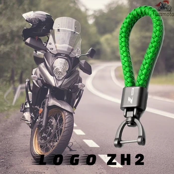 Kawasaki ZH2 2019 2020 2021 2022 2023 Z H2 Zh2 Özel Logo El Dokuma Anahtarlık Deri Metal Anahtarlık Motosiklet Aksesuarları